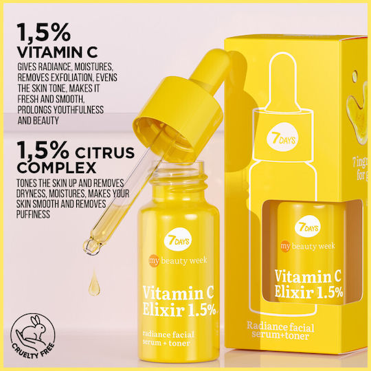 7DAYS MB Elixir Moisturizing Serum Face with Vitamin C for Detoxification & Radiance 20ml