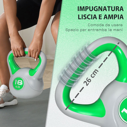 Sportnow A91-255V07GN Kettlebell от PVC 16кг Зелен