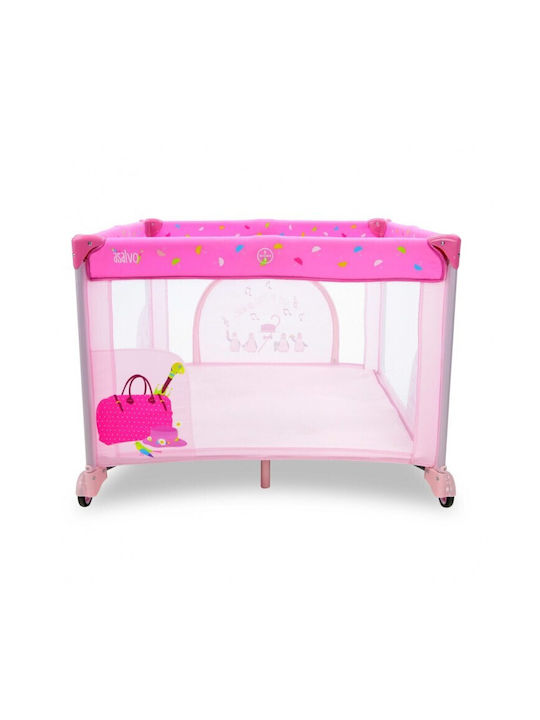 Asalvo London Park with Mattress Pink 97x97cm