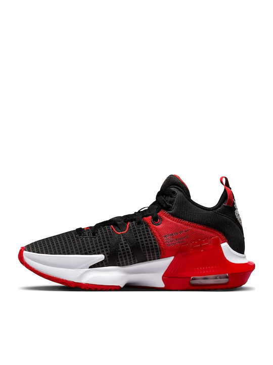Lebron Witness 7 Low Basketball Shoes Black / University Red / White