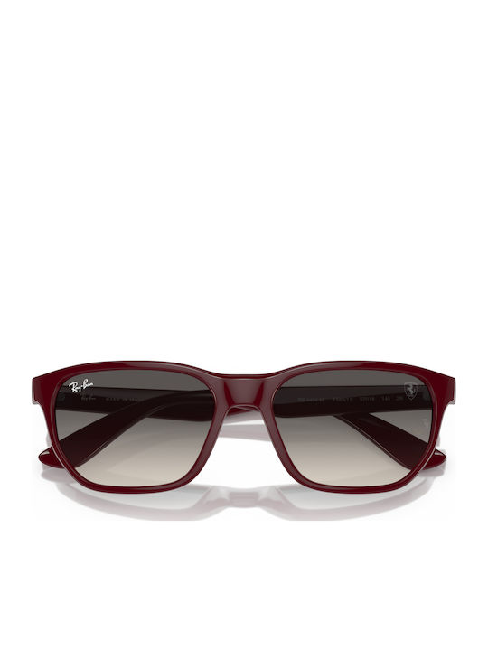Ray Ban Scuderia Ferrari Мъжки Слънчеви Очила с Бордо Пластмасова Рамка и Черни Преливащи Стъкла RB4404M F68511