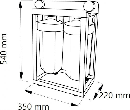 Aqua Filter BBPSCST10 Wasserfiltrationssystem Zentrale Versorgung Durchmesser 1'' mit Ersatzfilter Aqua Filter FCPS Polypropylen 5μm, Aqua Filter FCCST Wasserenthärtung