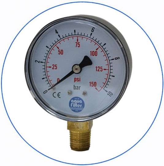 Aqua Filter Central Supply Water Filter System BBCBLS20 with Manometer , 1'' Inlet/Outlet, with 20" Big-Blue Replacement Filter Aqua Filter FCCBL-S Carbon