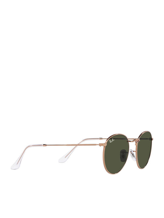Ray Ban Round Metal Unisex Γυαλιά Ηλίου με Ροζ Χρυσό Μεταλλικό Σκελετό και Πράσινο Φακό RB3447 920231