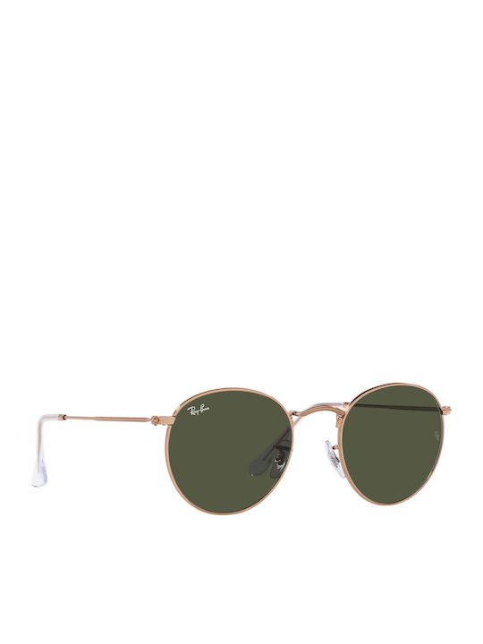 Ray Ban Round Metal Unisex Γυαλιά Ηλίου με Ροζ Χρυσό Μεταλλικό Σκελετό και Πράσινο Φακό RB3447 920231