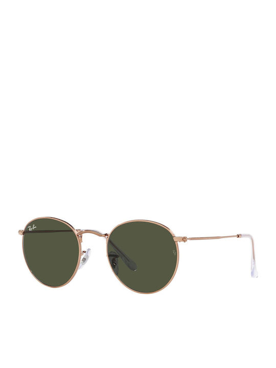 Ray Ban Round Metal Unisex Γυαλιά Ηλίου με Ροζ Χρυσό Μεταλλικό Σκελετό και Πράσινο Φακό RB3447 920231
