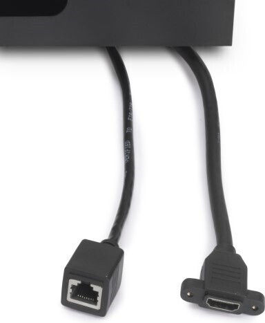 Emuca Atom 26 Διπλή Χωνευτή Πρίζα Ρεύματος με 2 Θύρες USB με Καπάκι Μαύρη