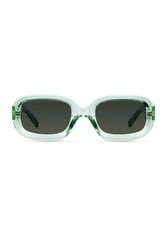 Meller Dashi Women's Sunglasses with Jade Olive Plastic Frame and Green Polarized Lens