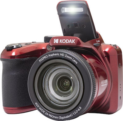 Kodak PIXPRO AZ405 Kompakte Kamera 20MP Optischer Zoom 40x mit Bildschirmgröße 2.3" und Videoauflösung 1280 x 720 Pixel Rot