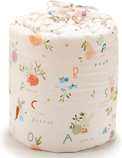 La Millou ABC Fruits Crib Bumpers Classic Inside Beige/Pink 25x210cm