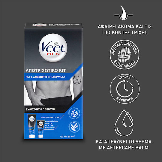 Veet Men Men's Body Hair Removal Cream with Aloe Vera for Sensitive Skin