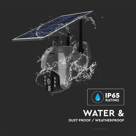 V-TAC 11617 IP Surveillance Camera Wi-Fi Full HD 1080p Waterproof Battery Powered with Two-Way Communication and Lens 3.6mm