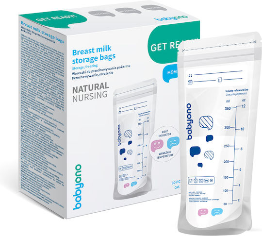 Babyono Natural Nursing Breast Milk Storage Bags 23x11cm 350ml 30 Pieces