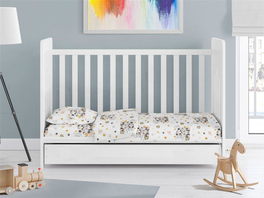 Dimcol Baby Bettlaken Lion Cub Grau 120x160cm