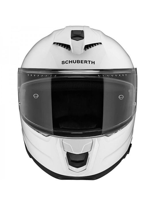 Schuberth S3 Glossy White Motorcycle Helmet Full Face ECE 22.06 with Pinlock and Sunvisor