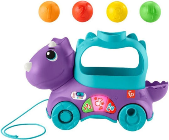 Mattel Дърпаща играчка Poppin Triceratops с музика и звуци за 12++ месеца