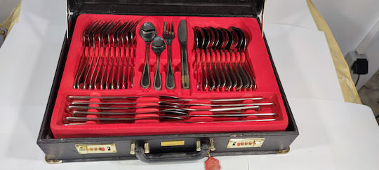 Epiplo-Fos Cutlery Set Gold 72pcs with Suitcase