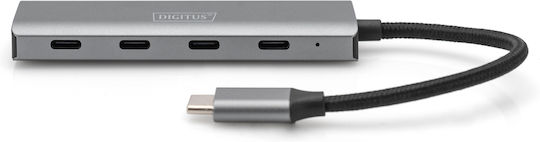 Digitus 4-Port USB 3.1 Hub with USB-C Connection Gray