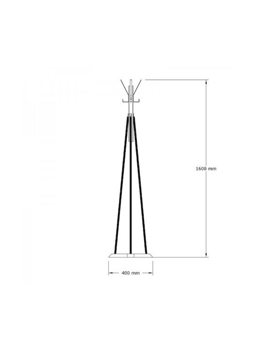 Pakketo Myra Cuiere de podea Metal Negru 40x40x160cm