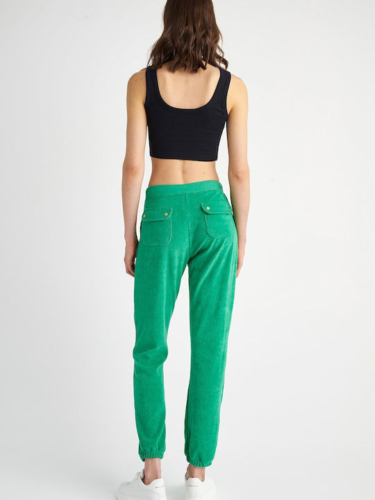 SugarFree Pantaloni de trening pentru femei cu cauciuc Verde