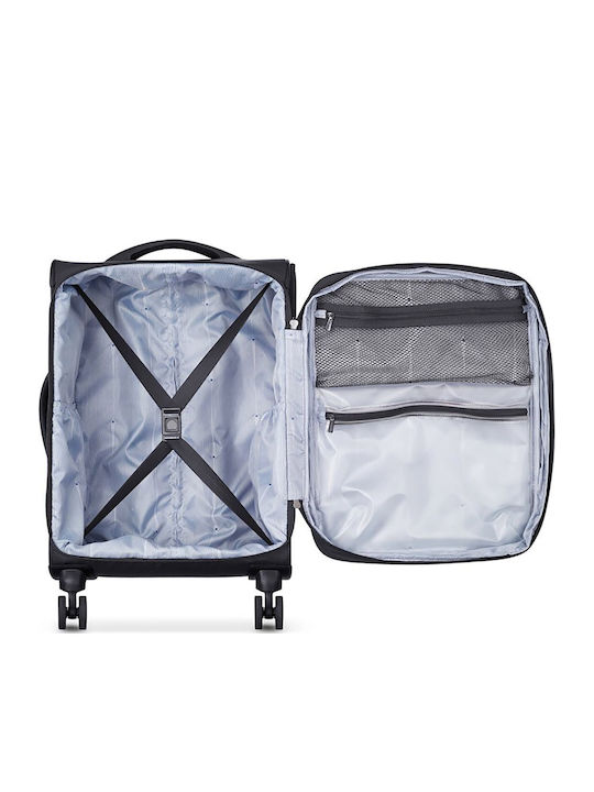 Delsey Optimax Expandable Kabinenreisekoffer Weichschalen Schwarz mit 4 Räder Höhe 55cm 328580100T9