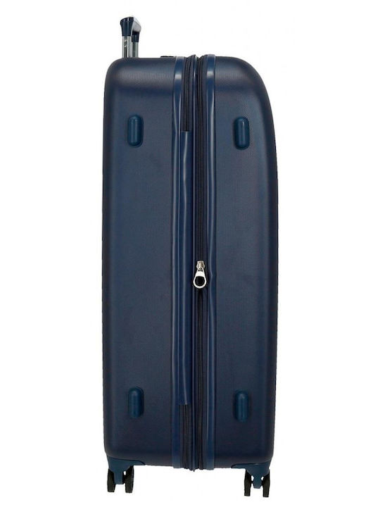 Movom Large Hard Suitcase Navy Blue with 4 Wheels Height 80cm