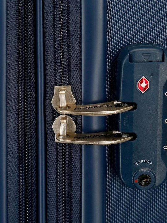 Movom Large Hard Suitcase Navy Blue with 4 Wheels Height 80cm