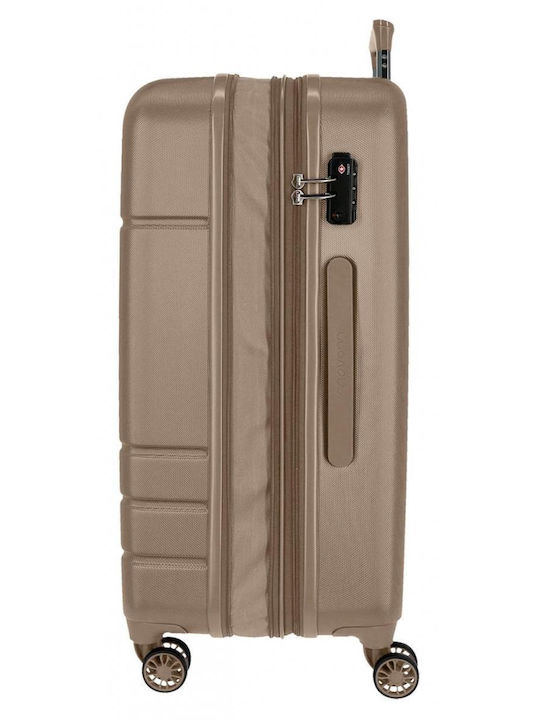 Movom Galaxy Große Hartreisetasche Beige mit 4 Rädern Höhe 78cm
