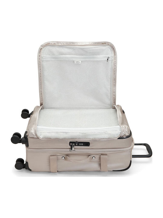 Kipling Спонтанна Среден Куфар За Пътуване Текстилен Metallic Glow Champagne С 4 Колела Височина 66см