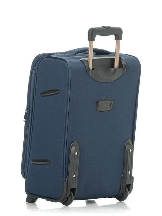 RCM 16108 Medium Travel Suitcase Fabric Blue with 4 Wheels Height 67cm