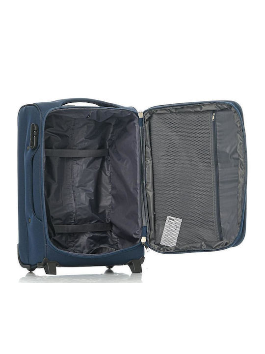 RCM 16108 Medium Travel Suitcase Fabric Blue with 4 Wheels Height 67cm