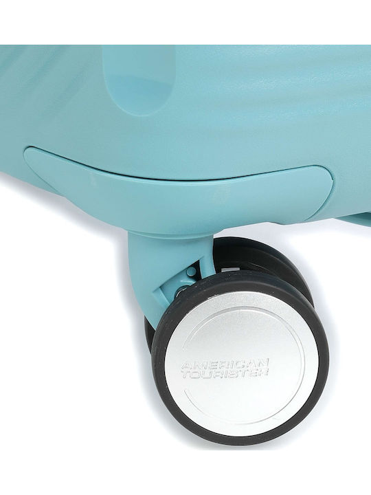 American Tourister Soundbox Spinner Expandable Large Hard Turquoise Suitcase With 4 Wheels Height 77cm