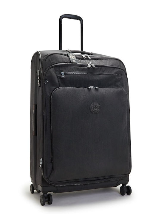Kipling New Youri Μεγάλη Βαλίτσα Ταξιδίου Υφασμάτινη Μαύρη με 4 Ρόδες Ύψους 76εκ.