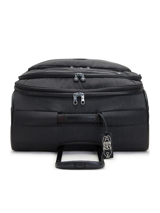 Kipling New Youri Μεγάλη Βαλίτσα Ταξιδίου Υφασμάτινη Μαύρη με 4 Ρόδες Ύψους 76εκ.