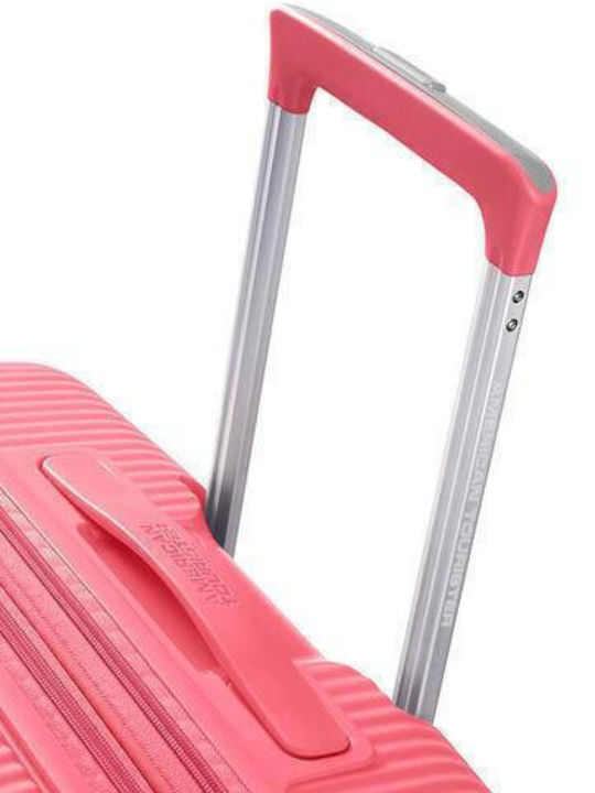 American Tourister Soundbox Large Hard Suitcase Sunkissed Coral With 4 Wheels Height 77cm