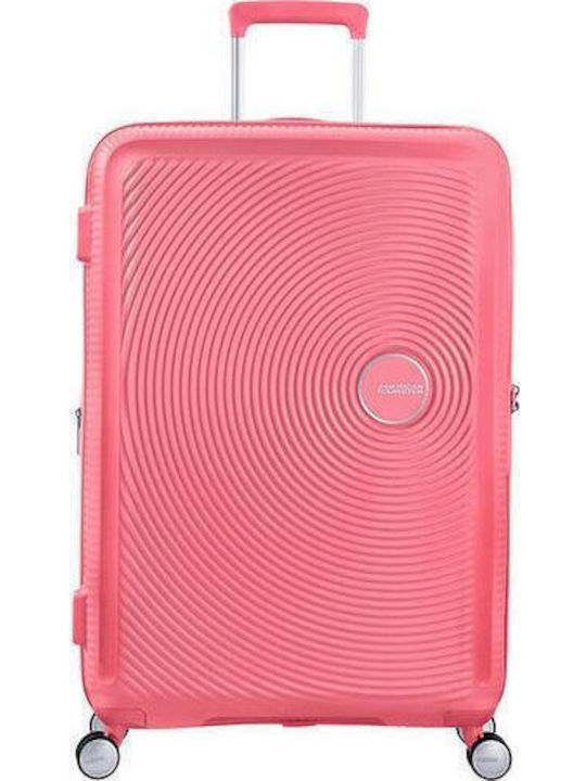 American Tourister Soundbox Large Hard Suitcase Sunkissed Coral With 4 Wheels Height 77cm