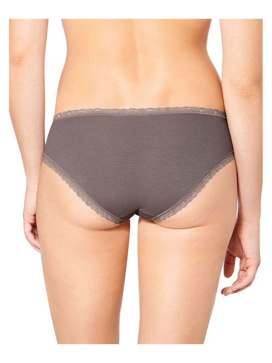 24/7 Weekend Η Hipster Βαμβακερά Women's Slip 3Pack with Lace Beige