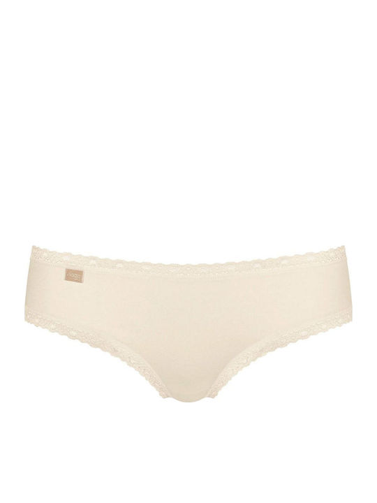 24/7 Weekend Η Hipster Βαμβακερά Women's Slip 3Pack with Lace Beige