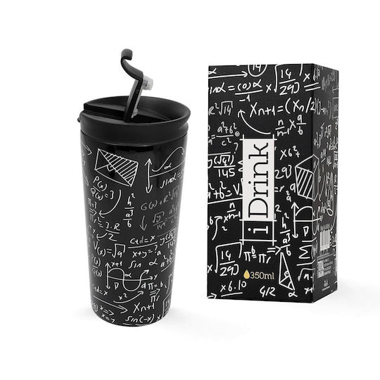 I-Total iDrink Graphics Чаша Термос Неръждаема стомана Без BPA 350мл Черен с Мундщук