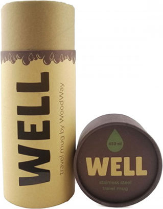 Woodway Well Flasche Thermosflasche Rostfreier Stahl 550ml Gold Chrome