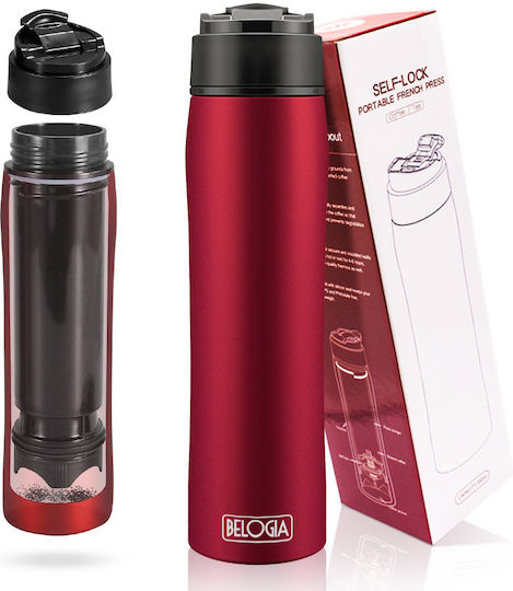 Belogia RCG640 Bottle Thermos Stainless Steel 350ml Red with Mouthpiece