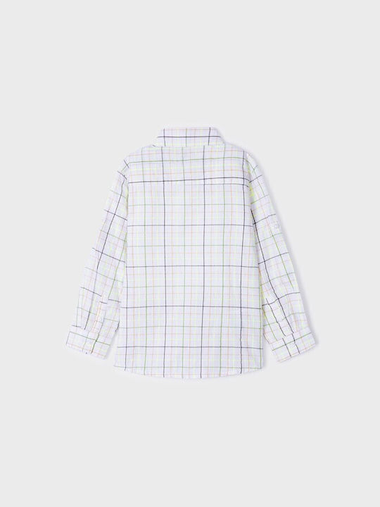 Mayoral Kids Checked Shirt Purple