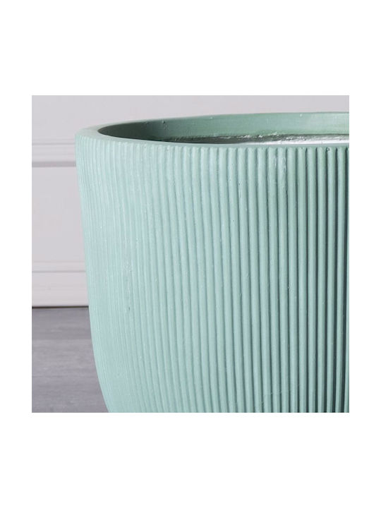 Supergreens Stripe Planter Ceramic Green 24x24x23cm.