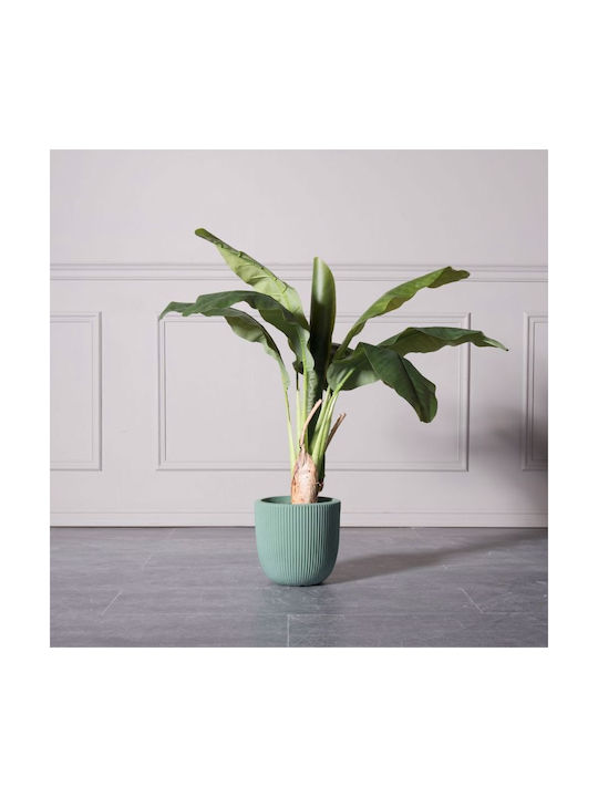Supergreens Stripe Planter Ceramic Green 24x24x23cm.