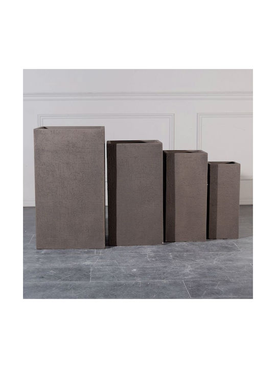 Supergreens Golden Γλάστρα Πήλινη Καφέ 43x43x75εκ.