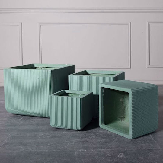 Supergreens Stripe Саксия Керамика Зелен 24x23x23εκ.