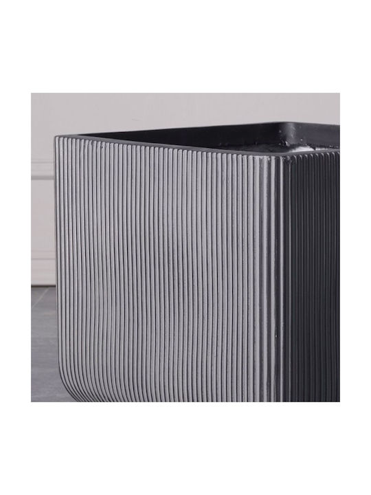 Supergreens Stripe Planter Ceramic Gray 31x28x28cm.