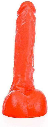 All Black All Red Ρεαλιστικό Dildo με Όρχεις Κόκκινο 22cm