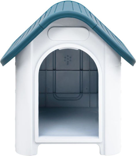 vidaXL Hundehaus Kunststoff Außenbereich Blau 59x75x66cm