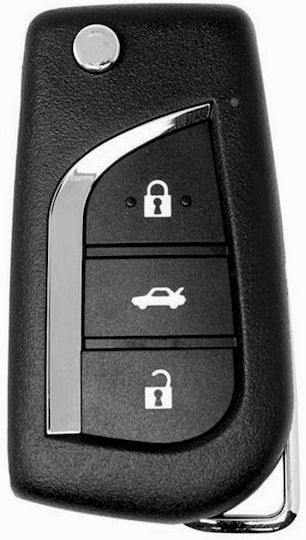 Car Key Cover Case made of with 3 Buttons for Toyota in Black Color